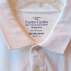 WHITE POLO SHIRT 2XL 50-52 100% COTTON
